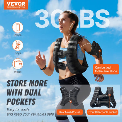 30lb Weighted Vest for Men Women Strength Training Equipment
