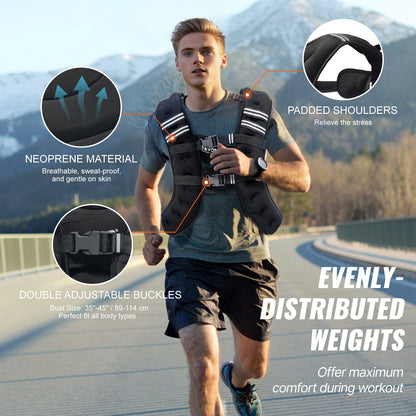 30lb Weighted Vest for Men Women Strength Training Equipment