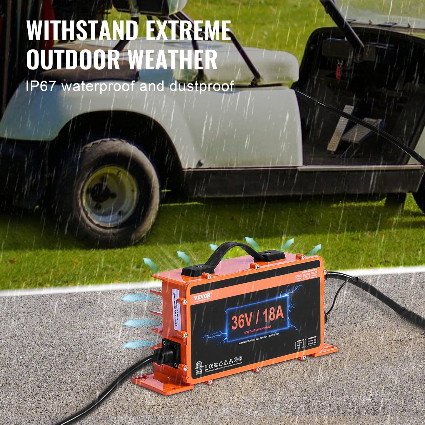 36 Volt 18 AMP Golf Cart Batteriladdare för Club Car EZGO Yamaha Crowfoot
