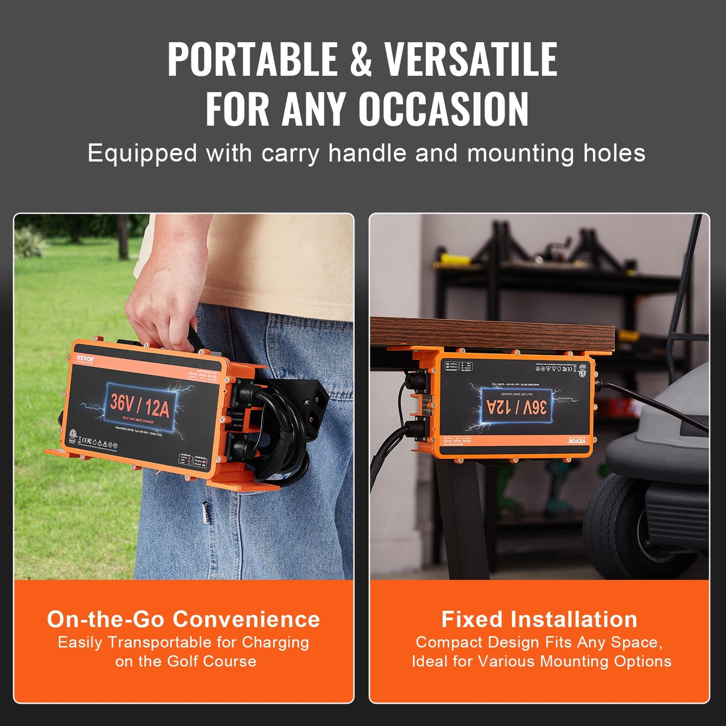 36 Volt 12 AMP Golfvagn Smart batteriladdare för EZGO D-Style IP67 ETL
