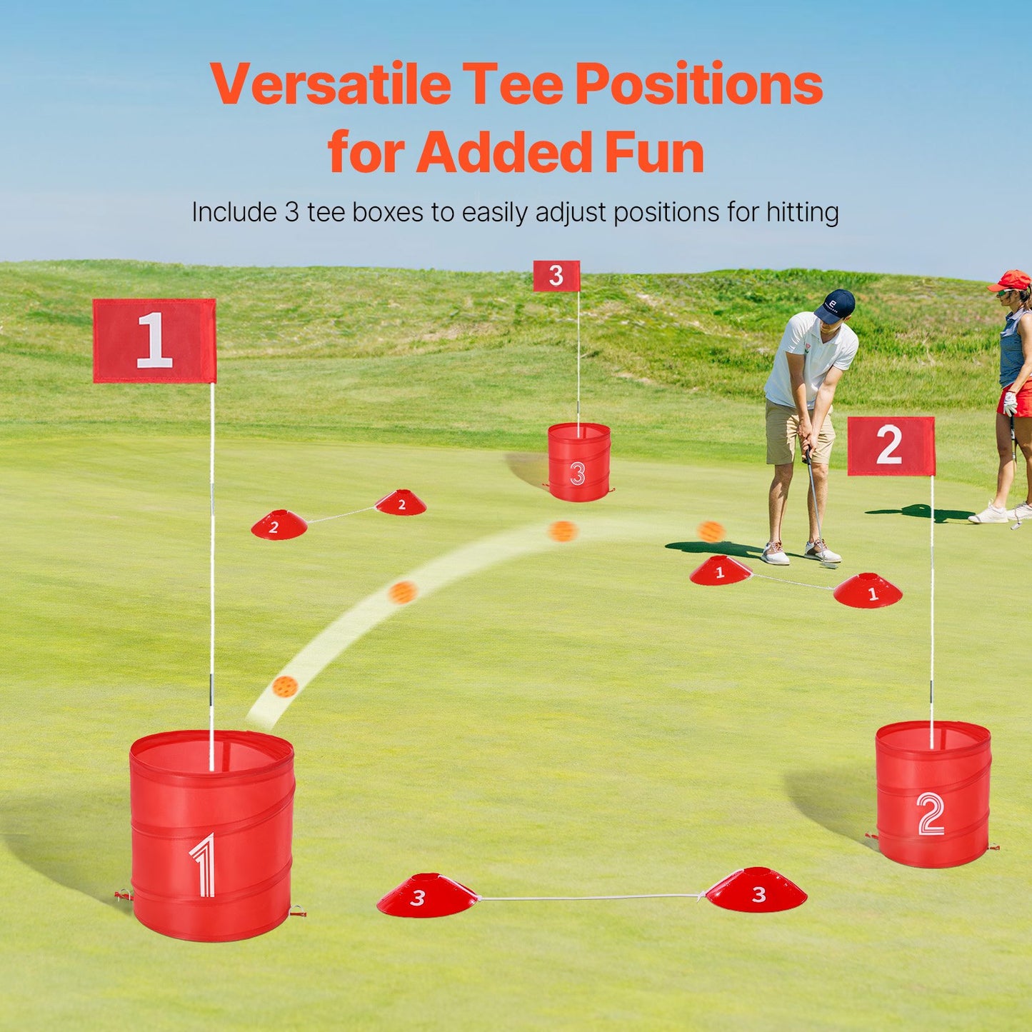 Backyard Golf Game 3-håls Portable Bucket Golf Game för barn och vuxna