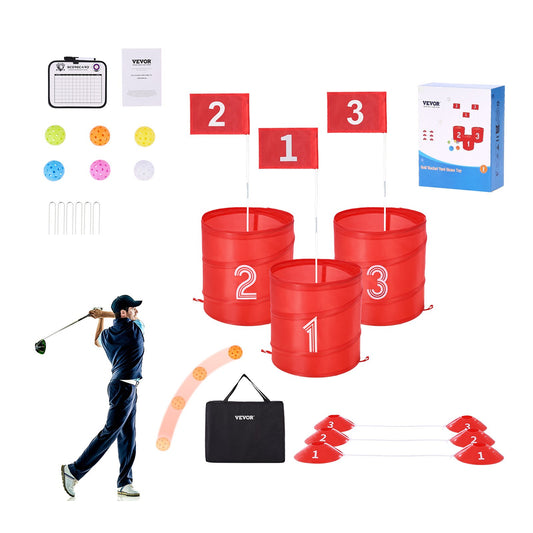 Backyard Golf Game 3-håls Portable Bucket Golf Game för barn och vuxna