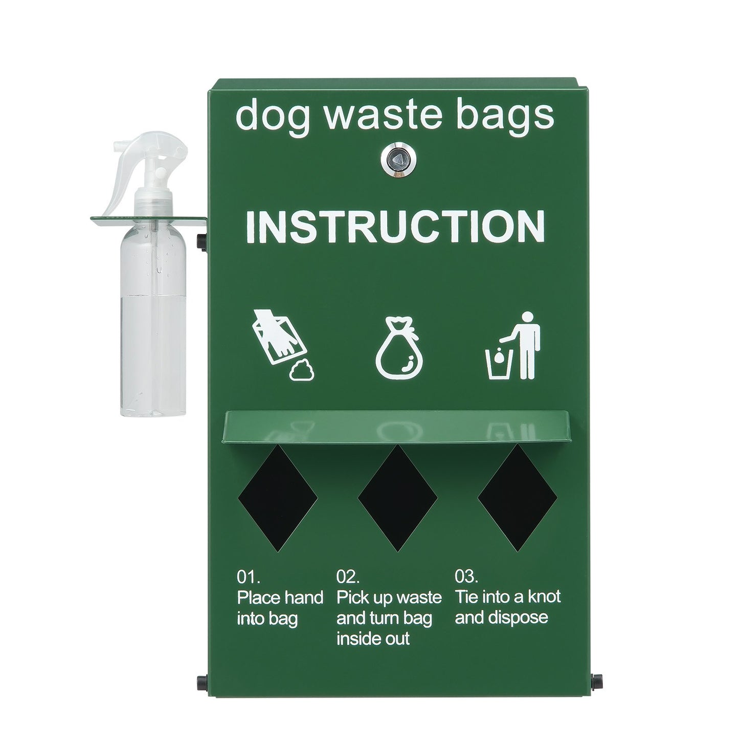 Dog Waste Station Bag Dispenser with 600 Bags Lockable Dog Poop Bag Holder
