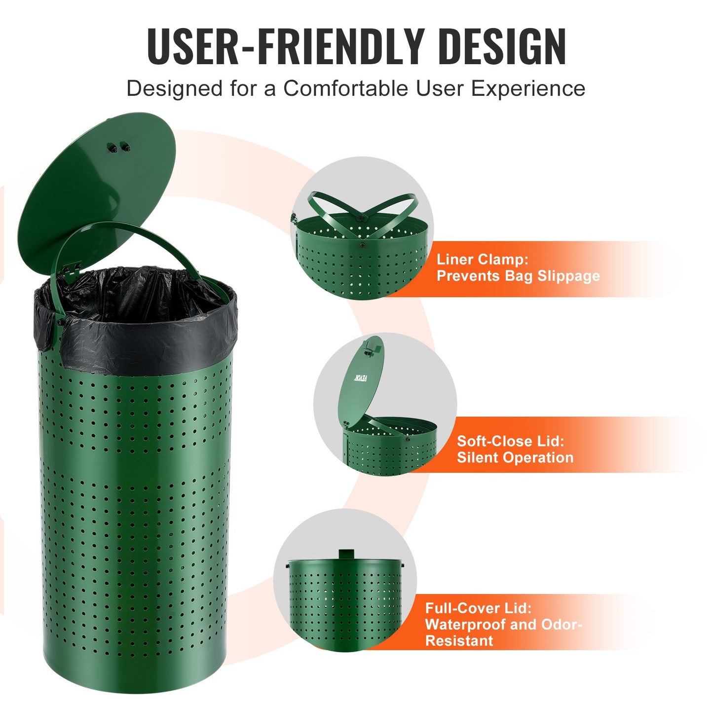 Dog Poop Bin 11.5 Gallon Weatherproof Dog Waste Container with Lid