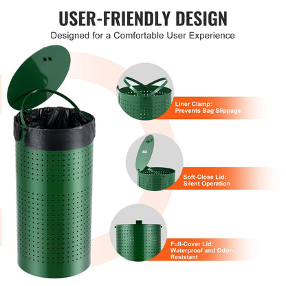 Dog Poop Bin 11.5 Gallon Weatherproof Dog Waste Container with Lid