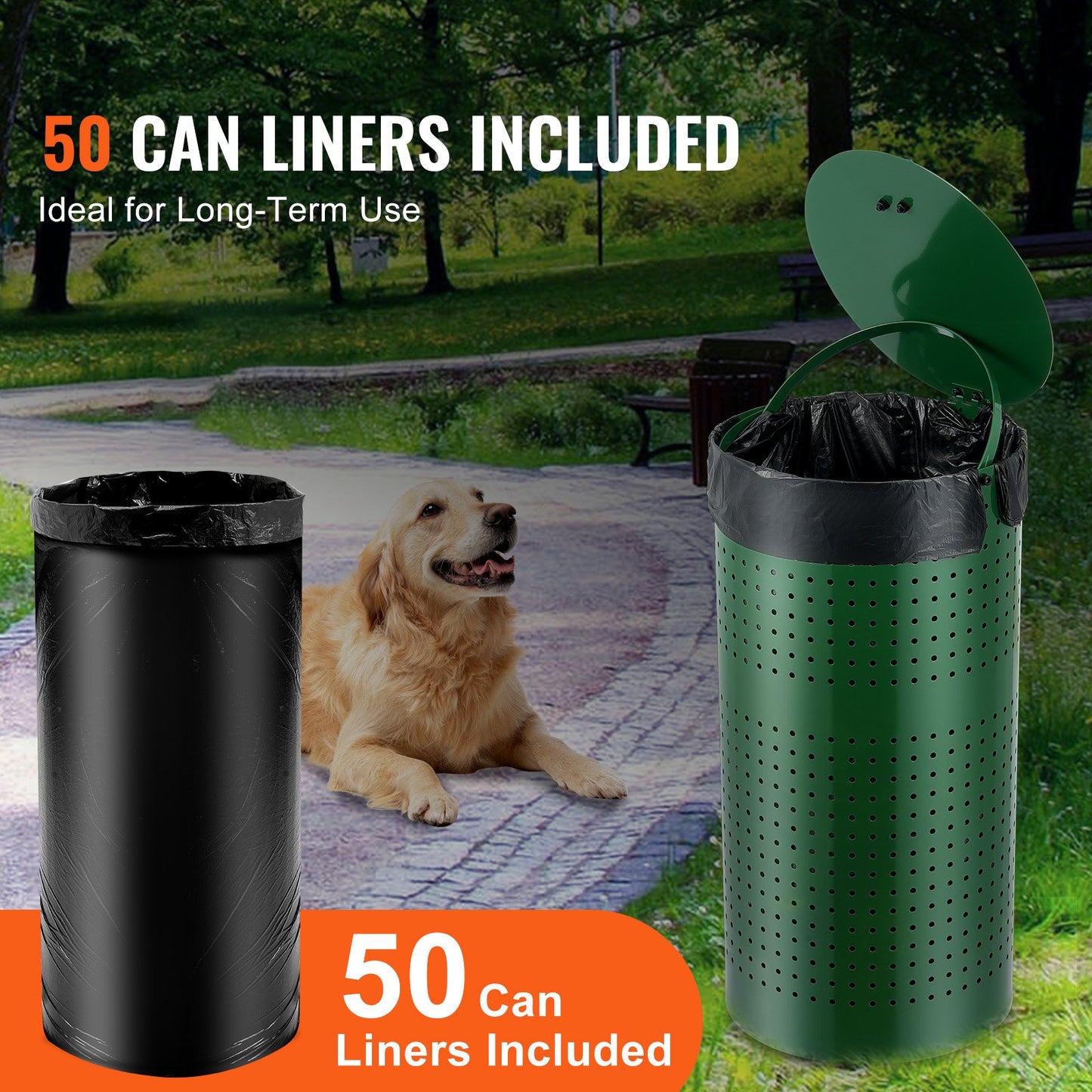 Dog Poop Bin 11.5 Gallon Weatherproof Dog Waste Container with Lid