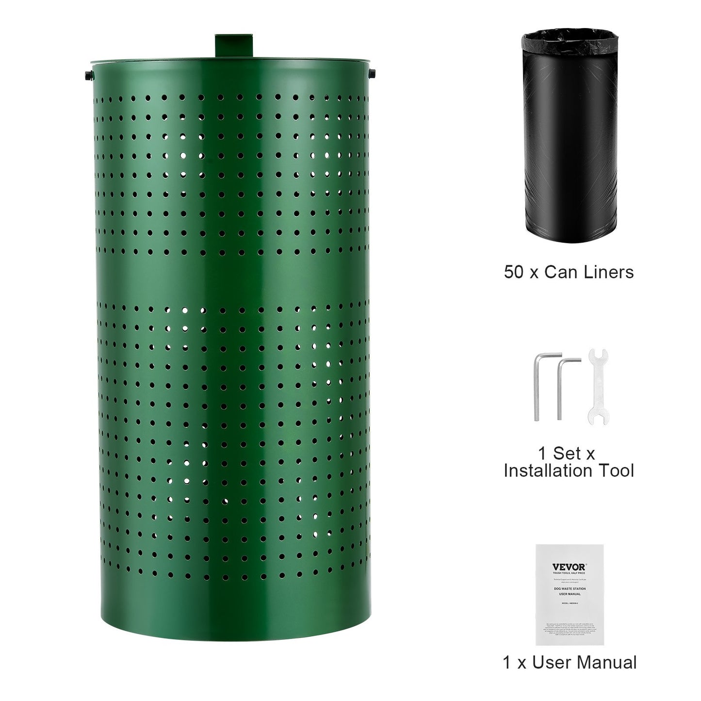 Dog Poop Bin 11.5 Gallon Weatherproof Dog Waste Container with Lid