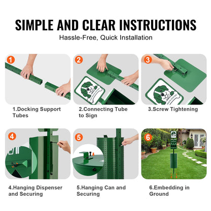 Hundavfallsstation 11,5 gallons utomhushundbajsstation med 600 påsar