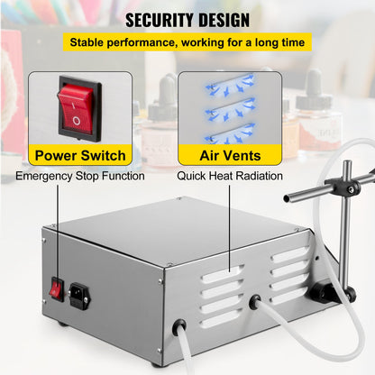 Liquid Filling Machine 2-3500ml GFK-160 LCD Screen Digital Control Pump Liquid Filling Machine Automatic Liquid Filling Machine