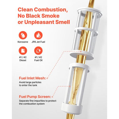 50kW varmluftsdriven fotogendieselvärmare, bärbar torpedvärmare med hjul och justerbar temperatur, fläkttyp för arbetsplats/garage/lager/verkstad/bygg/utomhusvärme, svart |  EU