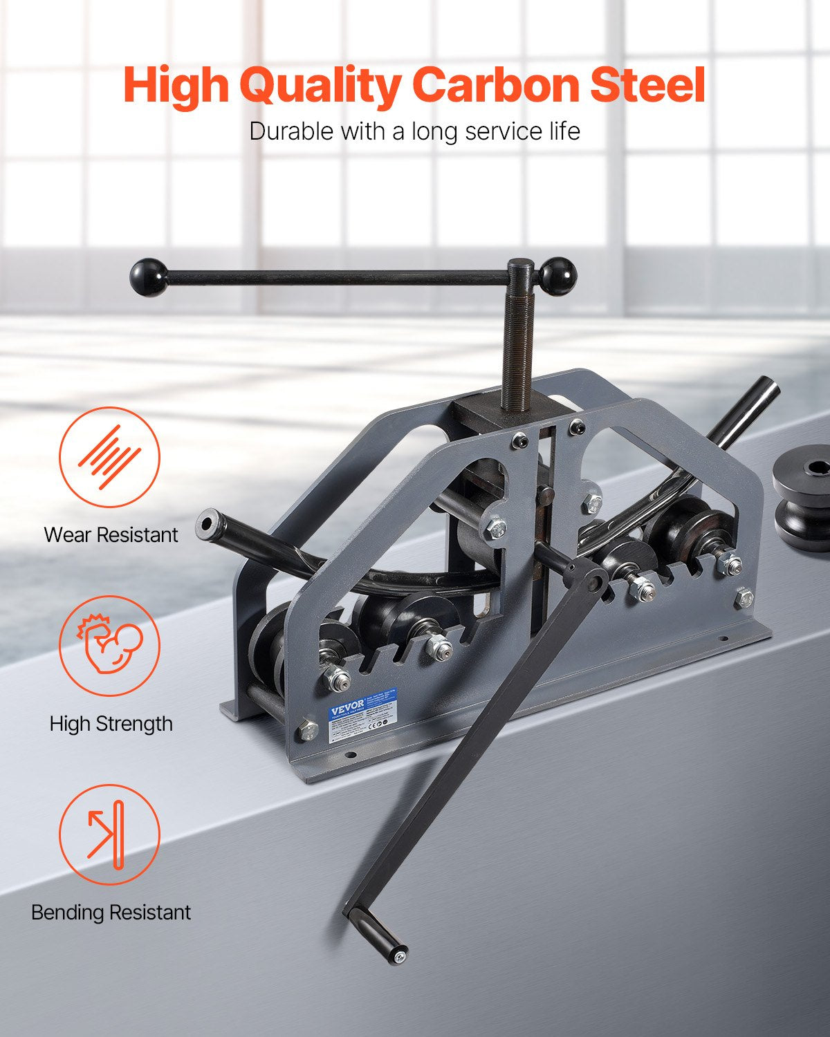 Tube Roller Bender Max 1-1/2" Manuell Tube Pipe Roller Bender med 6 dys