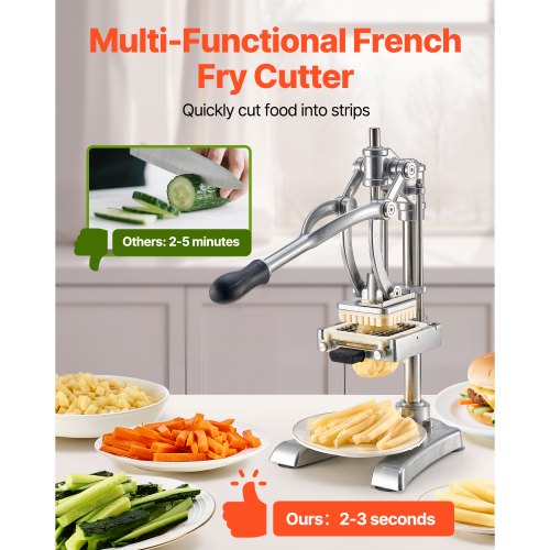 Kommersiell Pommes Frites Skärare Grönsakshackare med 3 Blad och 1 Juicer