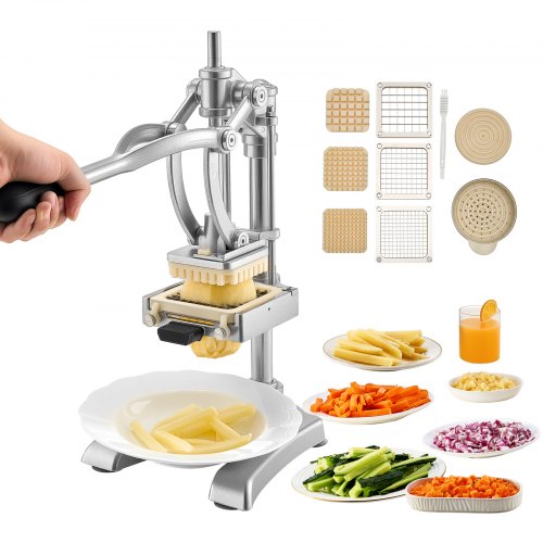 Kommersiell Pommes Frites Skärare Grönsakshackare med 3 Blad och 1 Juicer