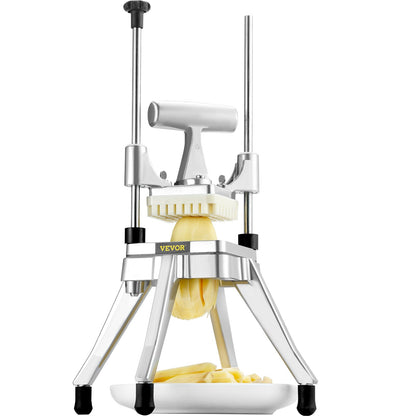 Kommersiell grönsakshackare, pommes frites i rostfritt stål med 4 blad 1/4" 3/8" 1/2", 6-klyftare, hackare med bricka, kraftig skärare för potatistomatlöksvamp