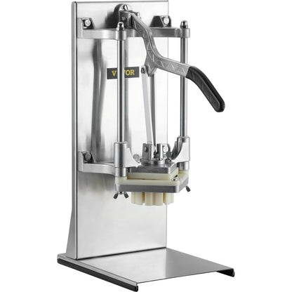 Kommersiell pommes fritesskärare med 4 ersättningsblad, 1/4" och 3/8" Blade Easy Dicer Hackare, 6-klyftare och 6-klyftar äppelkärare, citronpotatisskärare för pommes frites med förlängt handtag