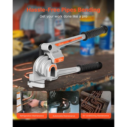 3-in-1 manual pipe bender for pipes with outer diameters of 6.35 mm and 9.5 mm 12.7 mm
