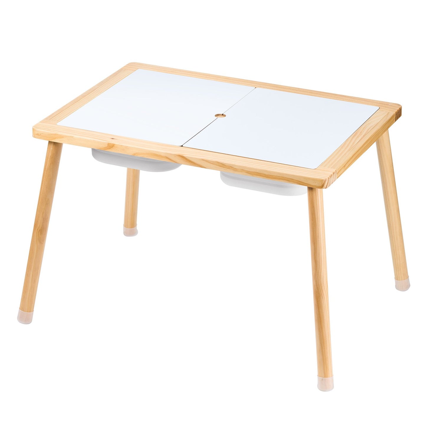 Kids Sensory Table Indoor Wooden Play Sand Water Table with 3 Storage Compartments