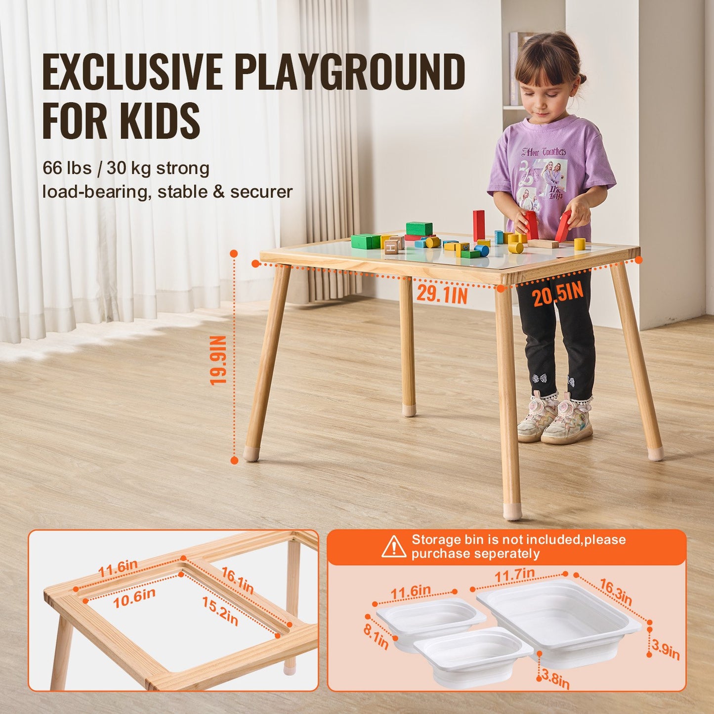 Sensory table for toddlers Activity table for children with double-sided tabletop