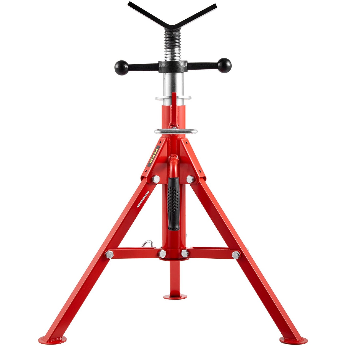 V Head Pipe Stand 1/8"-12" Kapacitet, Justerbar höjd 24"-42", Pipe Jack Stands 2500 lb. Belastningskapacitet, Portabla hopfällbara rörstativ, Kolstålkropp Mer hållbart