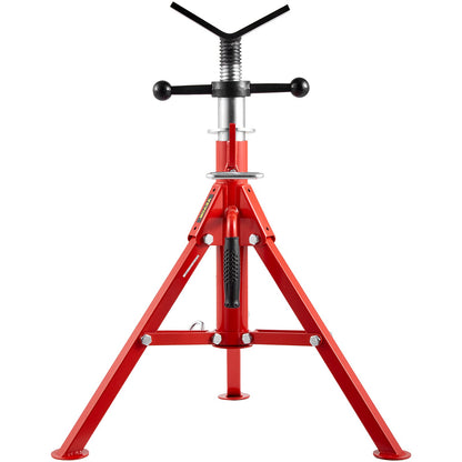 V Head Pipe Stand 1/8"-12" Kapacitet, Justerbar höjd 24"-42", Pipe Jack Stands 2500 lb. Belastningskapacitet, Portabla hopfällbara rörstativ, Kolstålkropp Mer hållbart