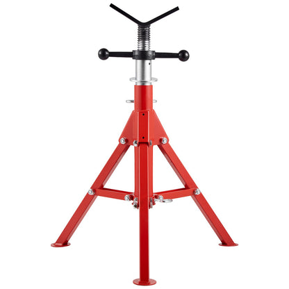 V Head Pipe Stand 1/8"-12" Kapacitet, Justerbar höjd 24"-42", Pipe Jack Stands 2500 lb. Belastningskapacitet, Portabla hopfällbara rörstativ, Kolstålkropp Mer hållbart