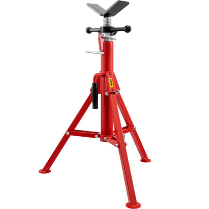 V Head Pipe Stand 1/8\"-12\" Capacity, Adjustable Height 28\"-52", Pipe Jack Stand 2500 lb. Load Capacity, Portable Collapsible Pipe Stands, Carbon Steel Body More Durable