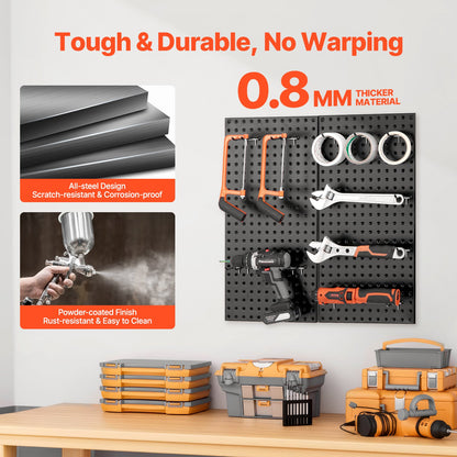 Metal Pegboard Panels 2 Panels 24" x 12" Wall Organizer for Garage Tool