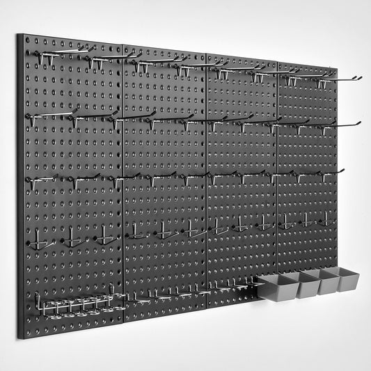 Metal Pegboard Panels 4 Panels 24" x 12" Wall Organizer for Garage Tool