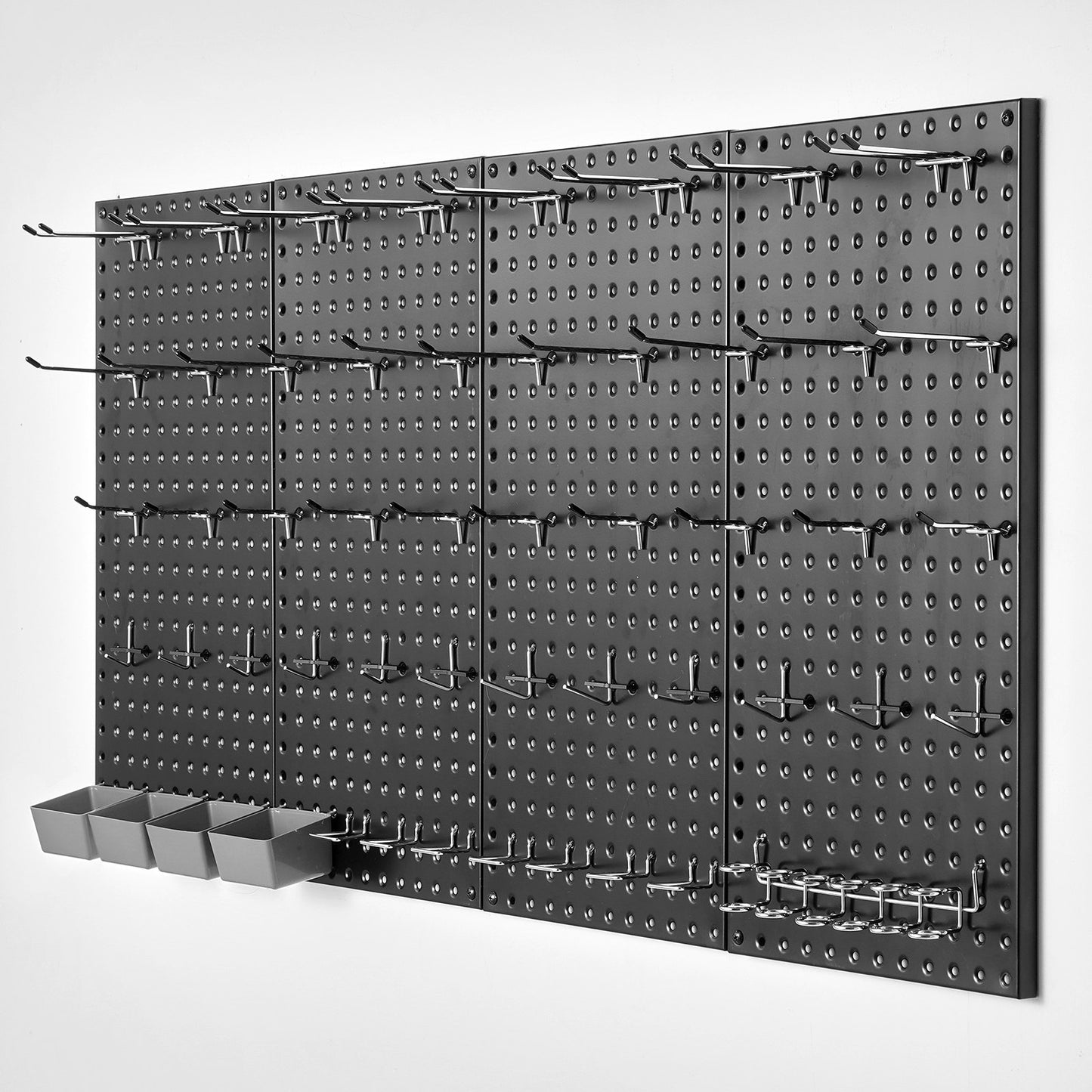 Metal Pegboard Panels 4 Panels 24" x 12" Wall Organizer for Garage Tool