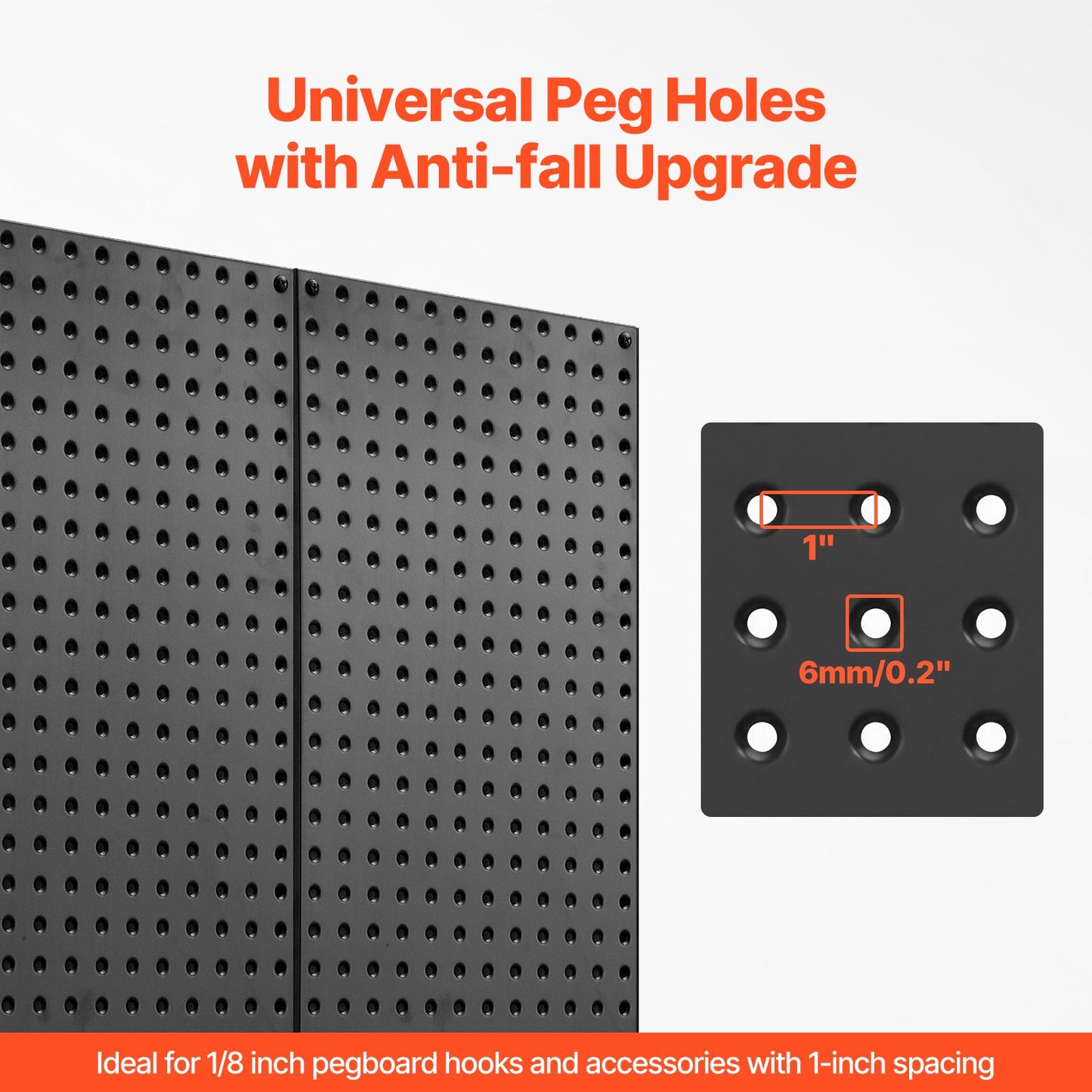 Metal Pegboard Paneler 2 paneler 32" x 16" Wall Organizer för Garage Tool