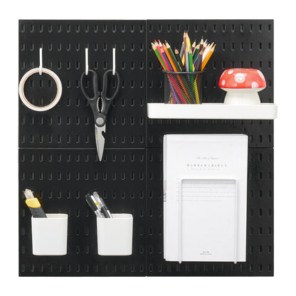 Pegboard Combination Kit 11 x 11" plast Pegboard 4 paneler för hem svart