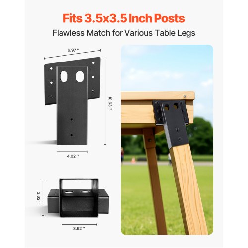 Sammansatta Vinkelplattformsfästen Passar 3,5x3,5 tum/88,9x88,9 mm Virke 4 st