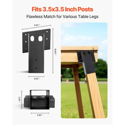 Sammansatta Vinkelplattformsfästen Passar 3,5x3,5 tum/88,9x88,9 mm Virke 8 st