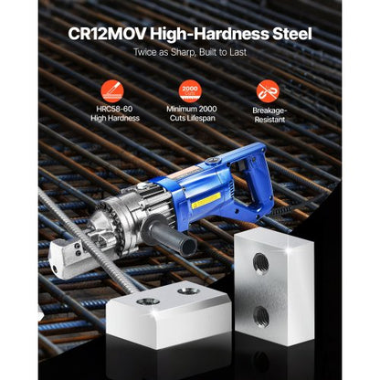 Armeringsskärblad, 6 st. ersättningsklingor för 5/8-tums 16 mm #5 elektrisk armeringsskärare, dubbelsidig, CR12MOV höghårdhetsstål, snabb och effektiv med skruvar och fjäderbricka, silver |  EU