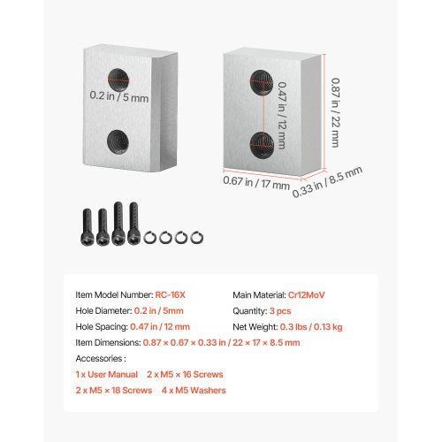 Armeringsskärblad, 6 st. ersättningsklingor för 5/8-tums 16 mm #5 elektrisk armeringsskärare, dubbelsidig, CR12MOV höghårdhetsstål, snabb och effektiv med skruvar och fjäderbricka, silver |  EU