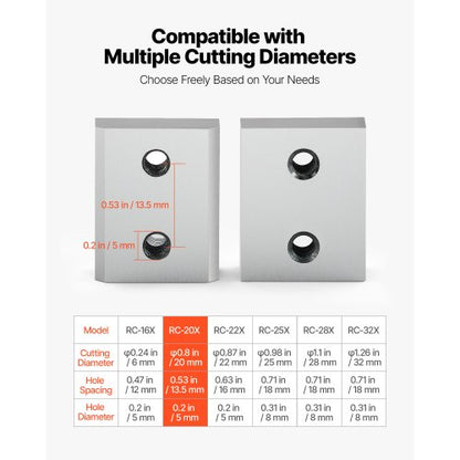 Armeringsskärblad, 6 st. ersättningsklingor för 3/4-tums 20 mm #6 elektrisk armeringsskärare, dubbelsidig, CR12MOV höghårdhetsstål, snabb och effektiv med skruvar och fjäderbricka, silver |  EU