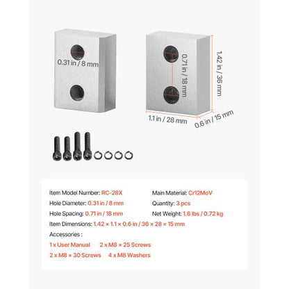 Armeringsskärblad, 6 st. ersättningsklingor för 1-1/8 tum 28 mm #9 elektrisk armeringsskärare, dubbelsidig, CR12MOV höghårdhetsstål, snabb och effektiv med skruvar och fjäderbricka |  EU