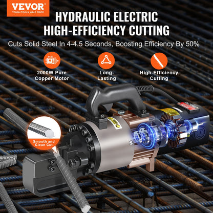 2000W elektrisk hydraulisk armeringsskär som skär upp till 1,1 tum 5-28 mm