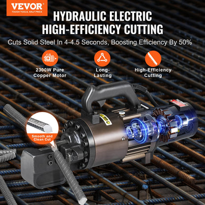 2300W elektrisk hydraulisk armeringsskär som skär upp till 1,26 tum 5-32 mm