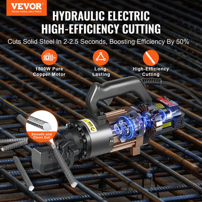 1500W elektrisk hydraulisk armeringsskärare skär upp till 7/8 tum #7 4-22 mm