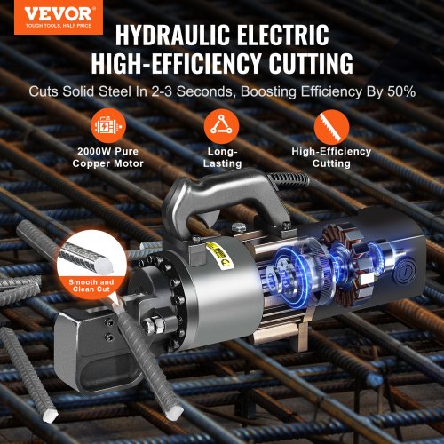 2000W elektrisk hydraulisk armeringsskär som skär upp till 1 tum #8 4-25 mm |  EU