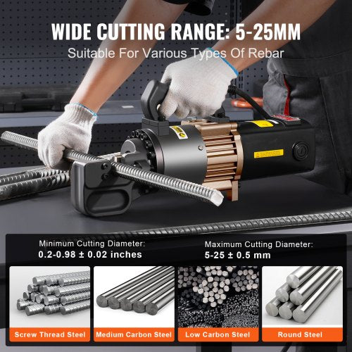 2000W elektrisk hydraulisk armeringsskär som skär upp till 1 tum #8 4-25 mm |  EU