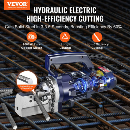 1000W elektrisk hydraulisk armeringsjärnsskärare upp till 3/4 tum #6 (4-20 mm) armeringsjärn