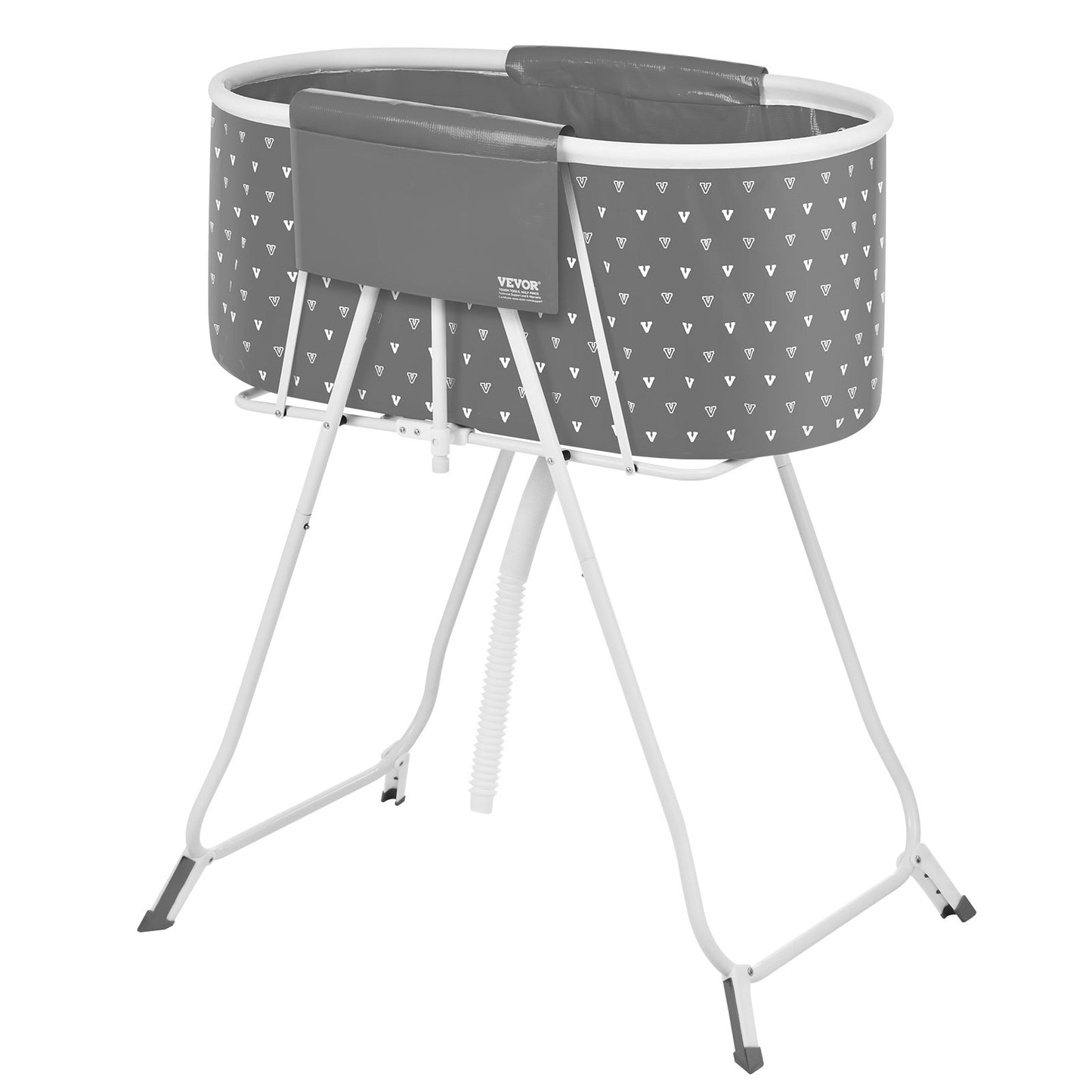 Foldable Dog Bathtub Raised Gray Shower Station for Small and Medium Pets