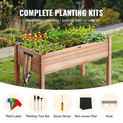 Garden bed with raised planter box 47.2x22.8x30" Flower vegetable herb