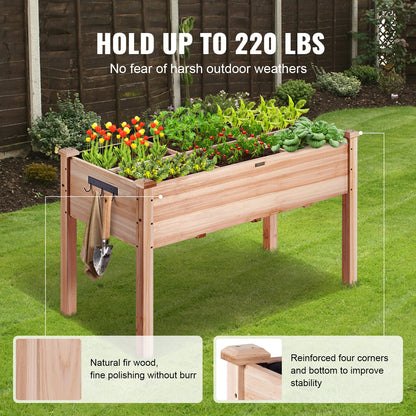 Garden bed with raised planter box 47.2x22.8x30" Flower vegetable herb
