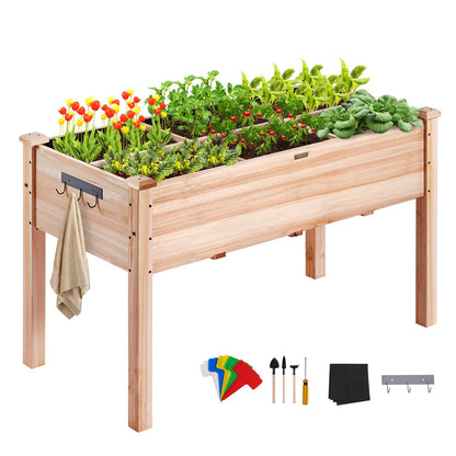 Garden bed with raised planter box 47.2x22.8x30" Flower vegetable herb