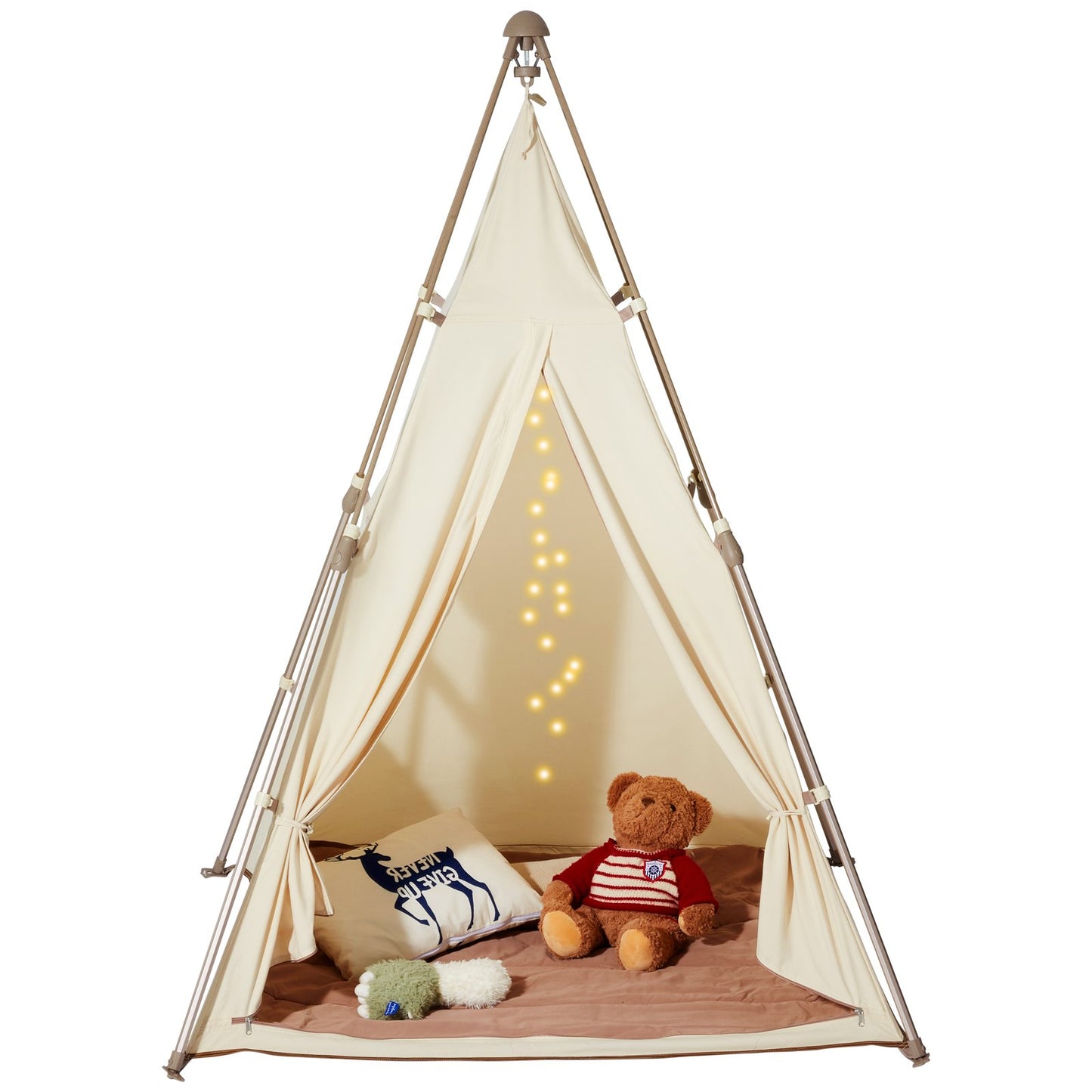 Kids lektält tipi-tält för barn hopfällbart småbarnstält med matta och väska