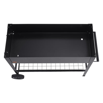 Raised Garden Bed, 42.5 x 19.5 x 31.5 Inch Galvanized Metal Planter Box, Elevated Outdoor Planter Boxes with Legs, for Growing Flowers/Vegetables/Herbs in Backyard/Garden/Patio/Balcony, Black