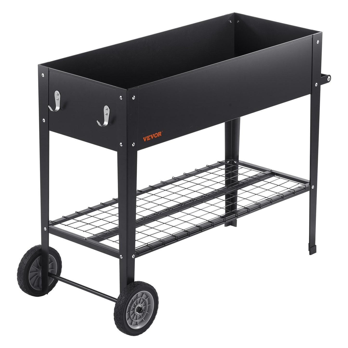 Raised Garden Bed, 42.5 x 19.5 x 31.5 Inch Galvanized Metal Planter Box, Elevated Outdoor Planter Boxes with Legs, for Growing Flowers/Vegetables/Herbs in Backyard/Garden/Patio/Balcony, Black